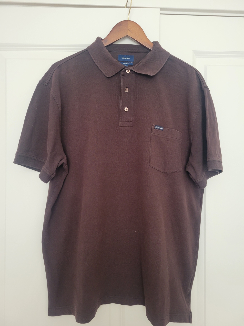 Faconnable Men's Brown Pocket Polo